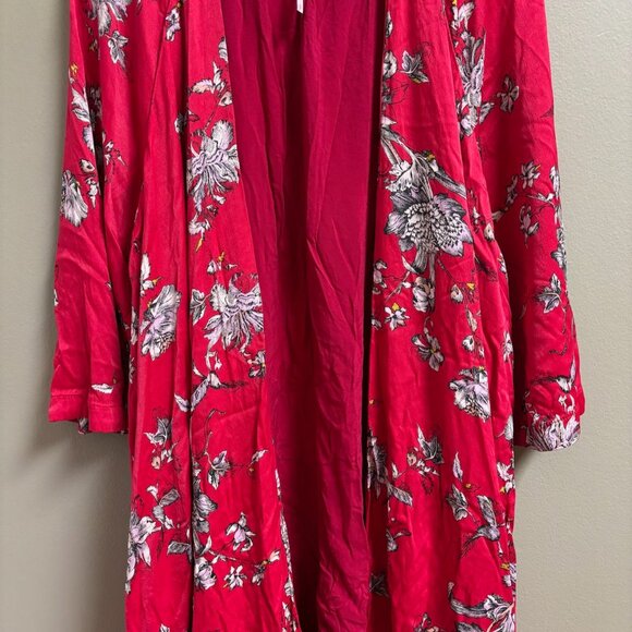 Free People Womens Kimono Size S Asymmetric Fairy Boho Oversize Midi Artsy Flowy - Picture 3 of 14